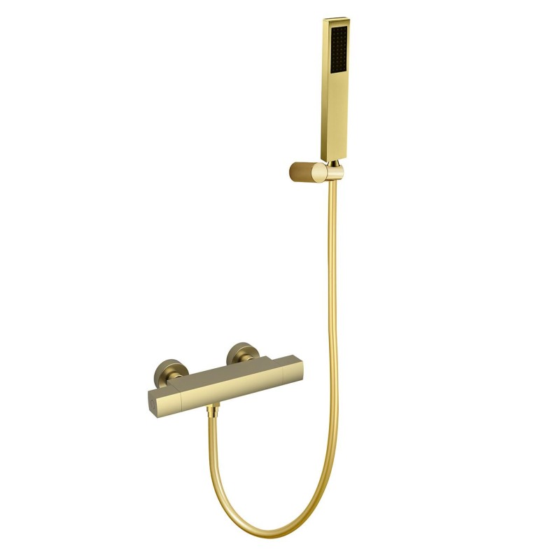 GRIFERIA ORO CEPILLADO TERMOSTATICA DUCHA YANET