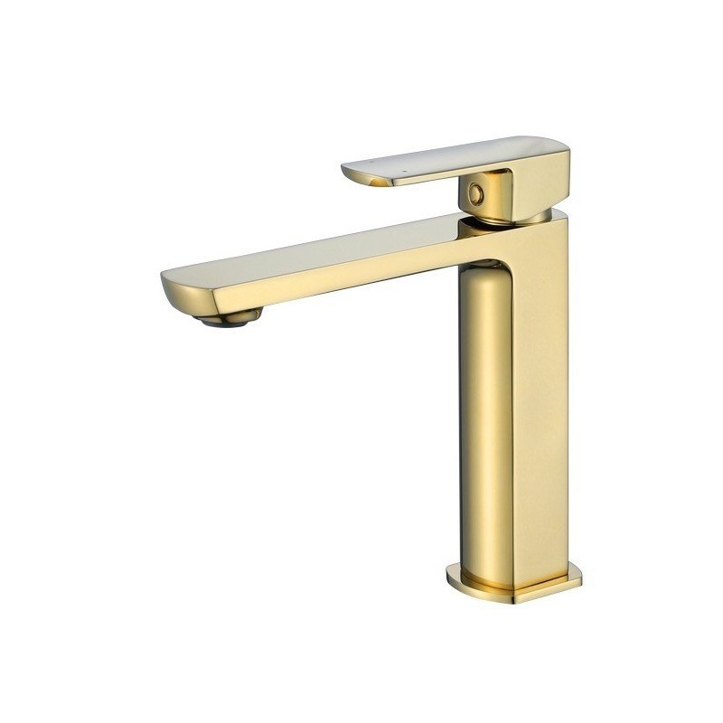 YANET Grifería Lavabo Monomando Oro Cepillado
